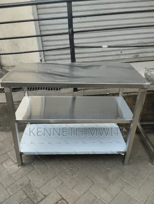 4ft Stainless Steel Working Top with 2 Shelves