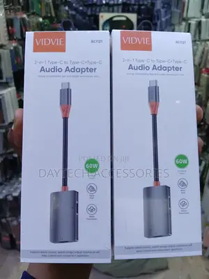 Vidvie AL1121 2-in-1 Type-C hadi Adapta Mbili za Type-C - Nyeusi