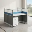 Two-Way Blue Modern Ergonomic Office Workstation - 2