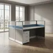 Two-Way Blue Modern Ergonomic Office Workstation - 3