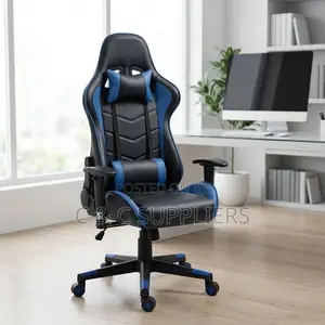 Kiti cha Ergonomic cha Ngozi cha Dawati la Michezo - Bluu