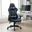 Kiti cha Ergonomic cha Ngozi cha Dawati la Michezo - Bluu - 1