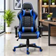 Kiti cha Ergonomic cha Ngozi cha Dawati la Michezo - Bluu - 3