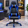 Kiti cha Ergonomic cha Ngozi cha Dawati la Michezo - Bluu - 5