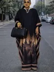 African Kaftan/Boubou Dress - Bright Pink - 2