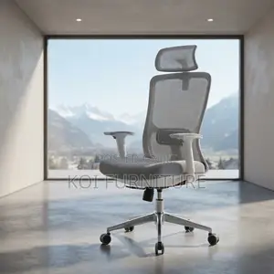 Kiti cha Ofisi cha Nyeupe cha Kitambaa chenye Kiti cha Juu cha Ergonomic