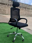Kiti cha Ofisi Kinachoweza Kurekebishwa chenye Headrest & Mzunguko wa 360° - 2