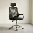 Kiti cha Ofisi cha Nyumbani chenye Headrest - Nyeusi - 1