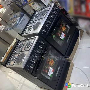 Jiko la Gesi la Globalstar 3+1 Nyeusi na Oven ya Umeme (50x55)
