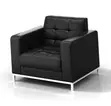 1-Seater Office Sofa - Black Leather - 3
