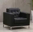 1-Seater Office Sofa - Black Leather - 5