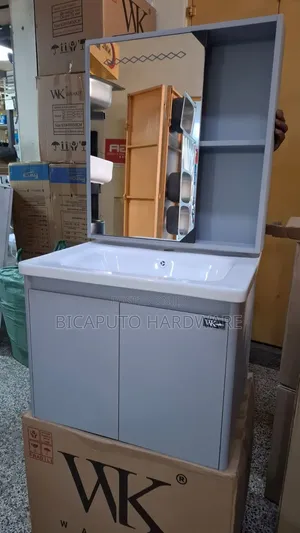 Vanity Cabinet with Mirror - 60cm Grey