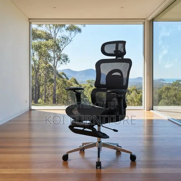Executive Orthopedic Office Chair with Footrest - 1