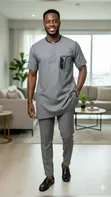 Mavazi ya Senator ya Kiume - African Suit - 1