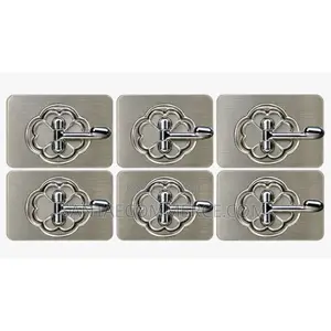 6-Piece Stainless Steel Adhesive Wall Hooks