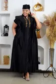 Boubou Nyeusi ya Kinigeria na Kofia - 1
