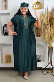 African Jungle Green Boubou Kaftan Dress - 1