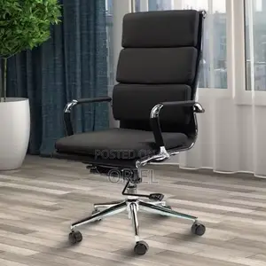 Office Chair: High-Back PU Leather Swivel Seat