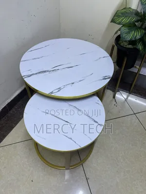 White Marble Effect Nesting Coffee Table