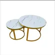 White Marble Effect Nesting Coffee Table - 2