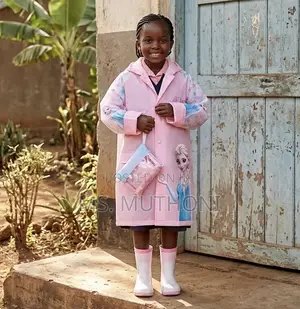 Poncho ya Mvua ya Watoto Isiyo na Maji na Brim ya Kujazia