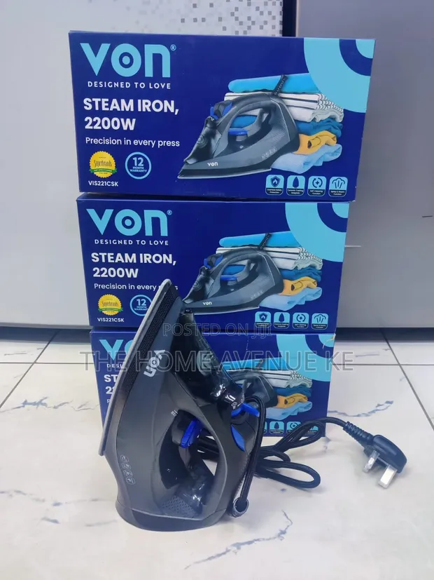 Von Steam Iron Nyeusi 2200W - 1