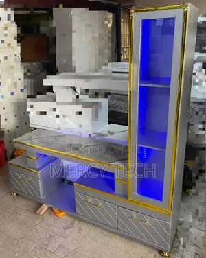 Executive Extended TV Stand yenye Grey Marble Coating