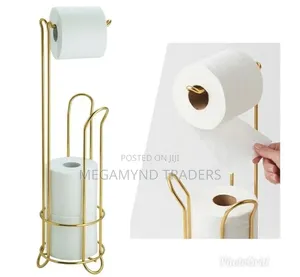 Kisimamizi cha Toilet Paper cha Dhahabu na Hifadhi