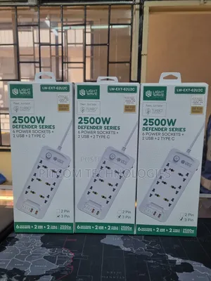 Light Wave 2500W 6-Way Power Extension Mfululizo wa Defender
