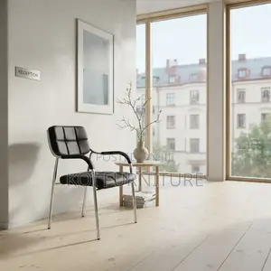Catalina Leather Reception & Guest Chairs (Black)