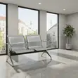 Two-Seater Rust-Resistant Metallic Office Bench - 4