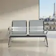 Two-Seater Rust-Resistant Metallic Office Bench - 5