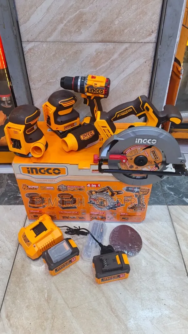 Ingco 20V Cordless 4-in-1 Combo Kit - 1