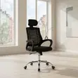 Fabric Ergonomic Swivel Office Chair with Headrest - 1
