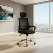 Fabric Ergonomic Swivel Office Chair with Headrest - 2