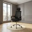 Fabric Ergonomic Swivel Office Chair with Headrest - 3