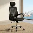 Fabric Ergonomic Swivel Office Chair with Headrest - 4