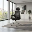 Fabric Ergonomic Swivel Office Chair with Headrest - 5