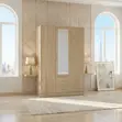 Wooden Bedroom Wardrobe with Lock - 3 Doors - 4