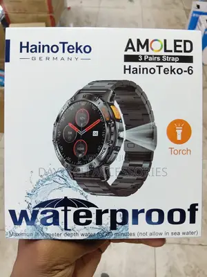Haino Teko-6 Smart Watch Nyeusi Isiyoingiza Maji, Nusu-Nusu na Strap 3