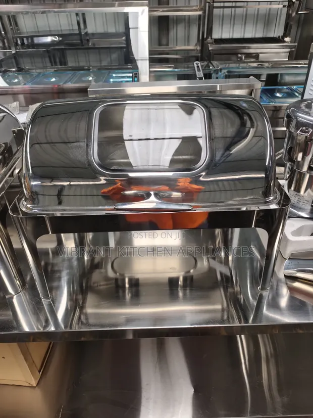 Two-Half Basin Stainless Steel Chafing Dish - 1