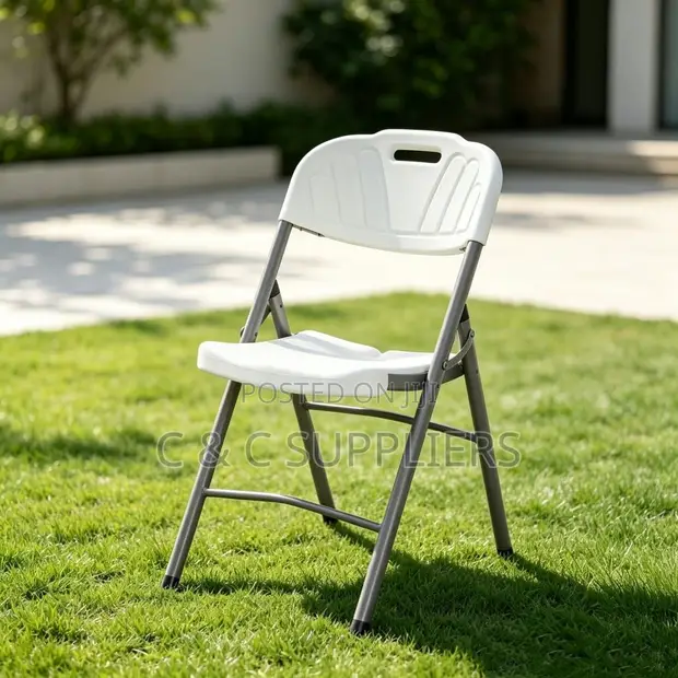 White Folding Task Chair - 1