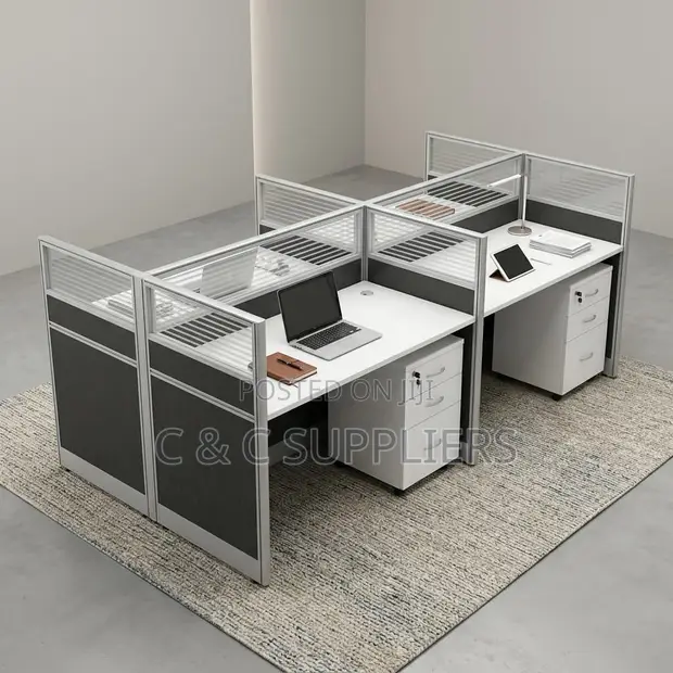 4-Person Modular Workstation Desk - 1