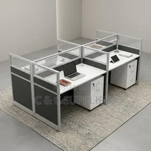 4-Person Modular Workstation Desk