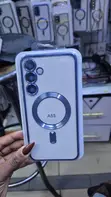 Kifaa cha Pink Electroplated Clear chenye Pete ya MagSafe kwa Samsung Galaxy A55 - 2