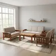 7-Seater Fabric Office Sofa - Brown - 3