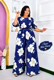 Classic Blue Floral Ladies Palazzo Set - 2