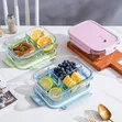 3-Grid High Borosilicate Glass Partitioned Lunchbox - 3