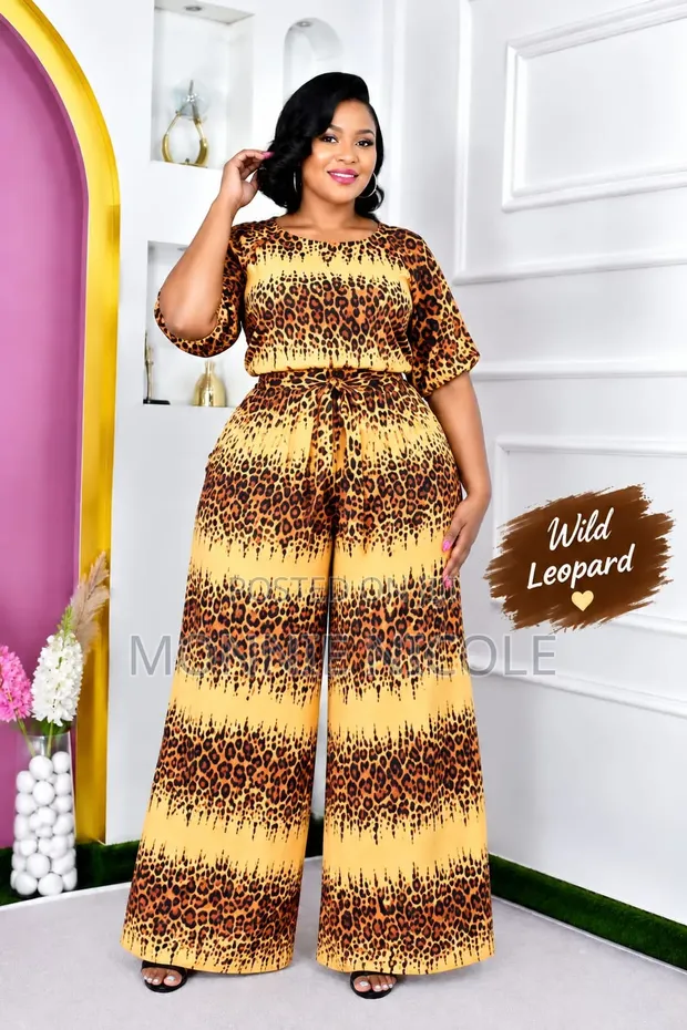 Wild Leopard Print Palazzo Set - Women's - 1