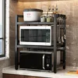 2-Tier Expandable Metallic Microwave Stand - 1
